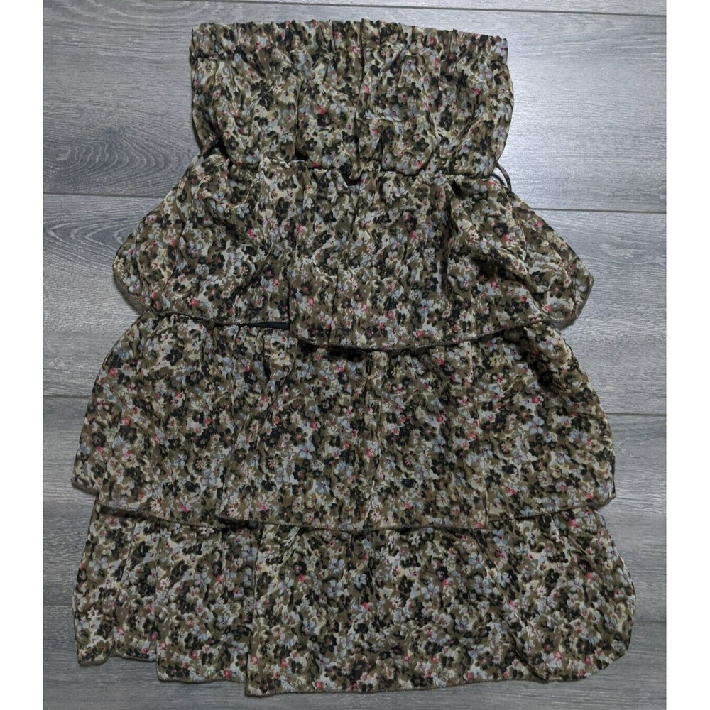 ARGEE Dress Adult Medium Floral Tiered Layer Ruffle Tube *No Belt Womens
